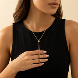 Simple Elegance Y-Necklace Gold – złoty naszyjnik typu Y o subtelnej elegancji