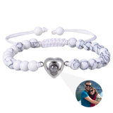 Personalizowana Bransoletka z Sercem i Koralikami w Stylu Kamieni Naturalnych