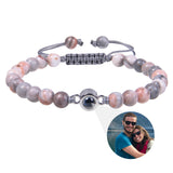 Personalizowana Bransoletka z Koralikami w Stylu Kamieni Naturalnych i Zdjęciem