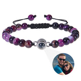 Personalizowana Bransoletka z Koralikami w Stylu Kamieni Naturalnych i Zdjęciem