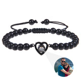 Personalizowana Bransoletka z Sercem i Koralikami w Stylu Kamieni Naturalnych