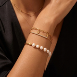 Bransoletka z perłami słodkowodnymi w stylu half chain