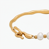 Bransoletka z perłami słodkowodnymi w stylu half chain